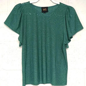 Women's W5 Eyelet Ruffle Sleeve Blouse